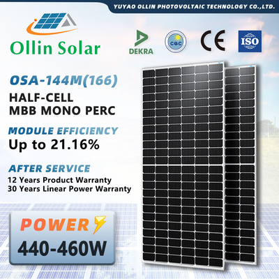 El panel de energía solar solar de los paneles 445W 450W 455W 460W de la media célula solar de OLLIN