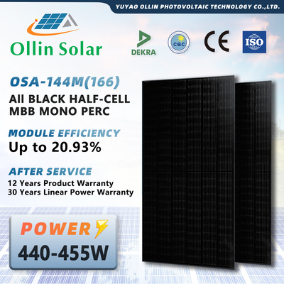 comprar El panel solar Kit For Homes 445W 450W 455W 460W de la mono media célula negra completa online manufacture