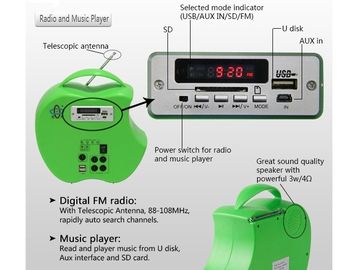 comprar El jugador de música solar de la radio de la iluminación del cargador portátil del panel solar de 10 vatios fácil lleva el sistema online manufacture